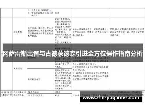 冈萨雷斯出售与古德蒙德森引进全方位操作指南分析