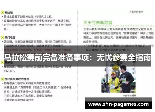 马拉松赛前完备准备事项:无忧参赛全指南 马拉松赛前完备准备事项:无忧参赛全指南